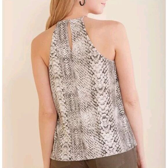 NEW Allison Joy Womens Small Blouse Tank Top Shirt Sleeveless Gray Snake Print - Picture 2 of 11